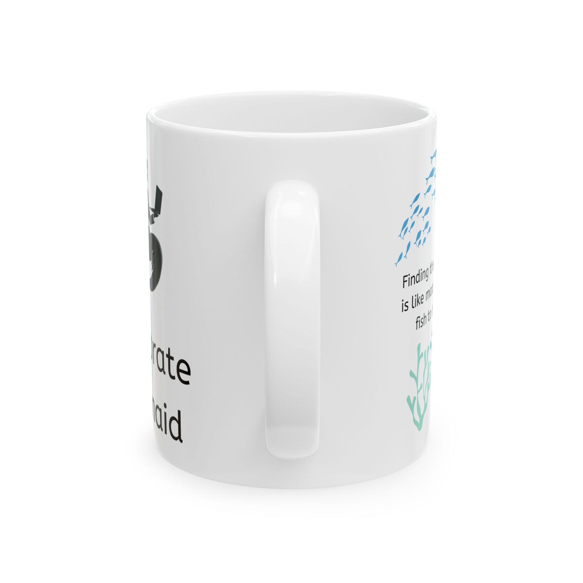 White ceramic coffee mug handle