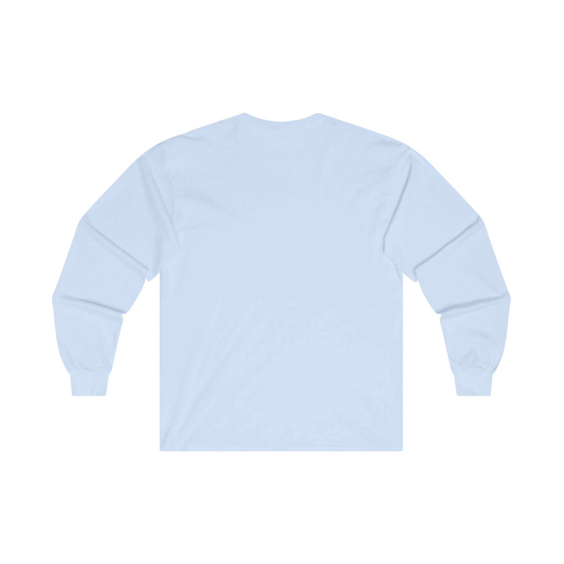 Light blue long sleeve tee blank back