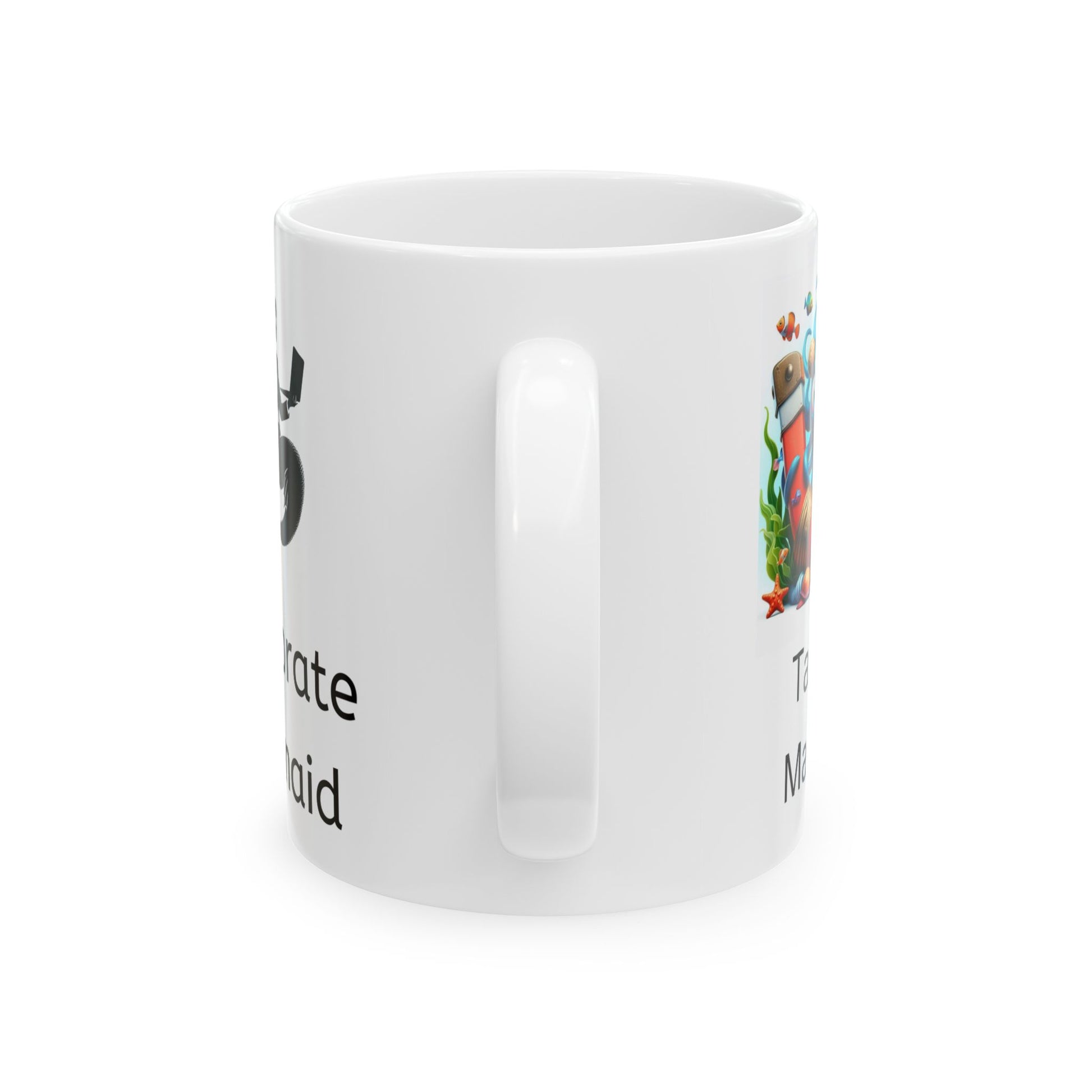 White ceramic mug handle side