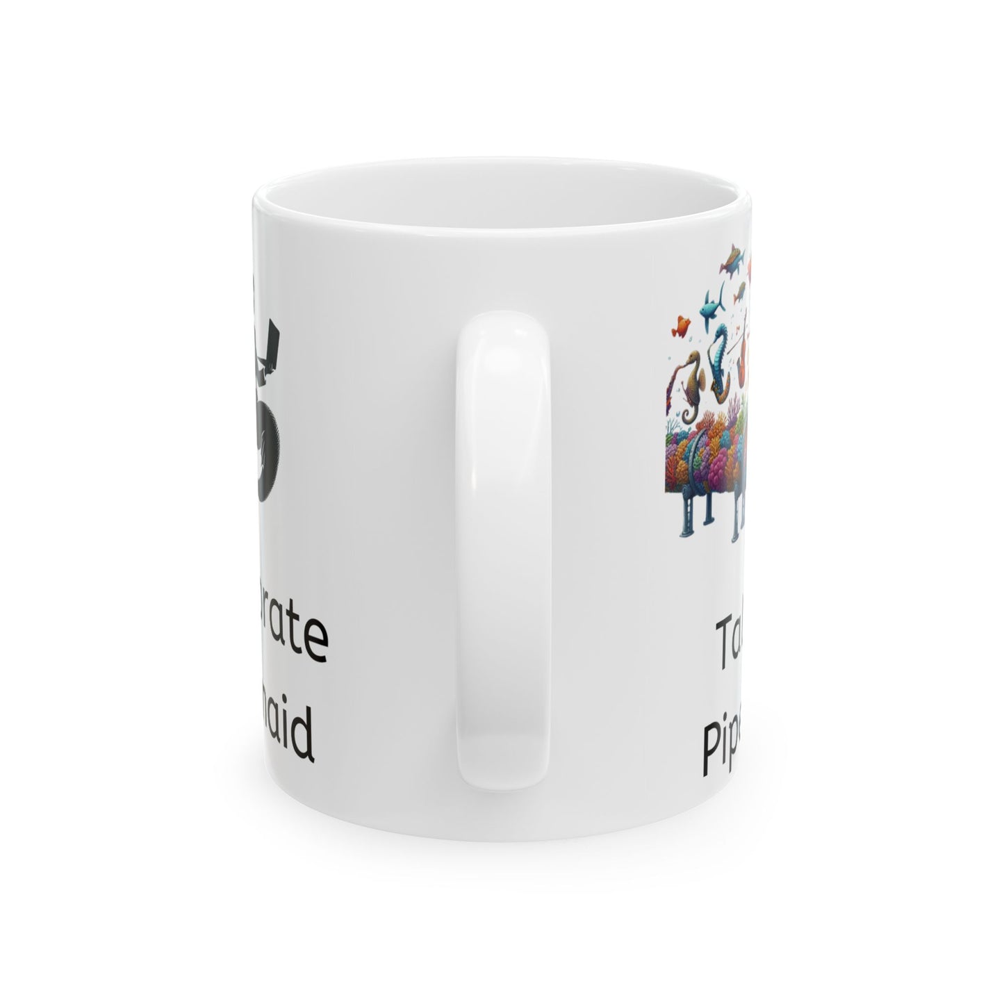 White ceramic mug handle side